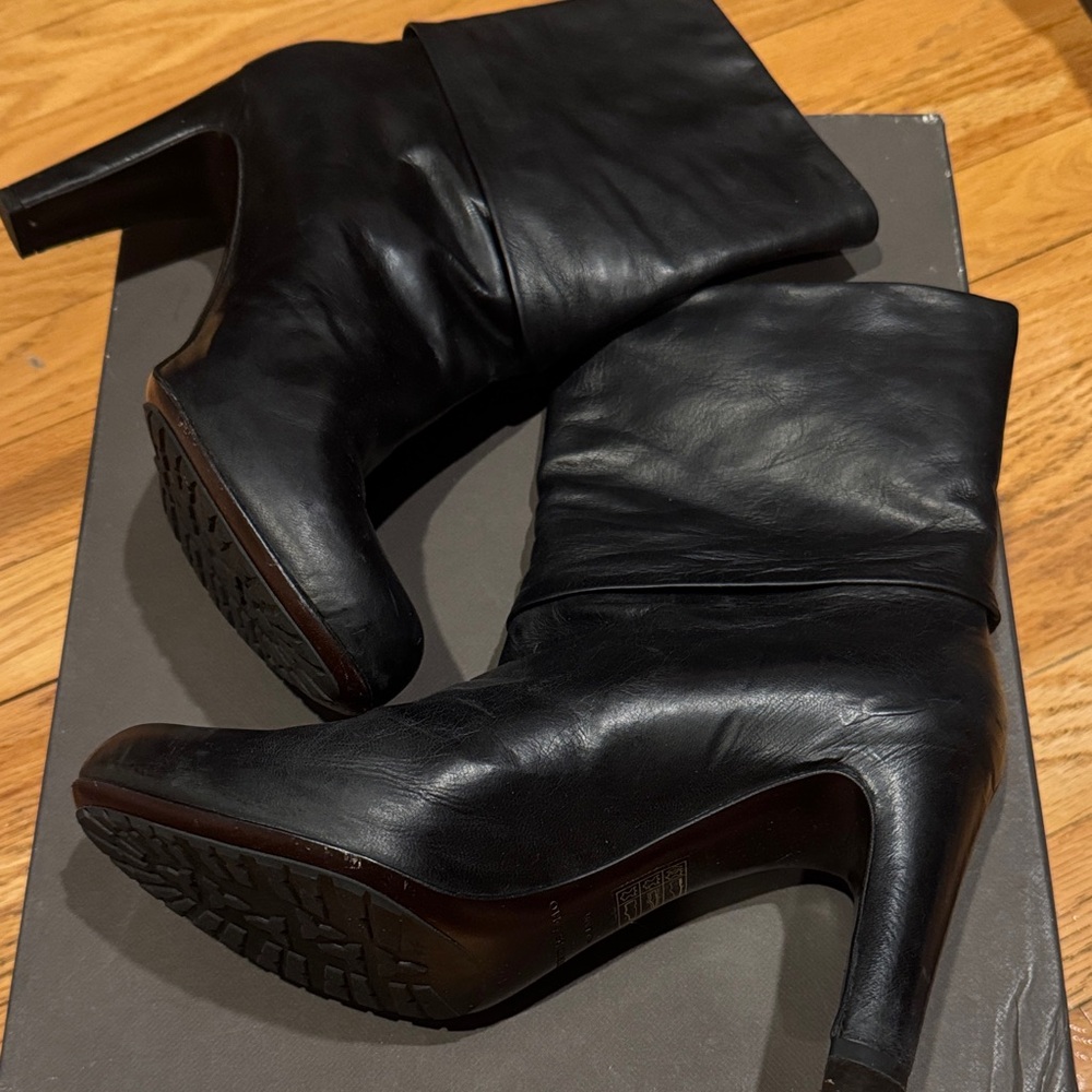 Roberto Del Carlo Black Leather Heeled Boots
